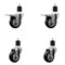 Service Caster 3.5'' Black Poly Swivel 1-7/8'' Expanding Stem Caster Set 2 Total Lock Brakes, 4PK SCC-EXTTL20S3514-PPUB-BLK-2-S-2-178 - alternate 1